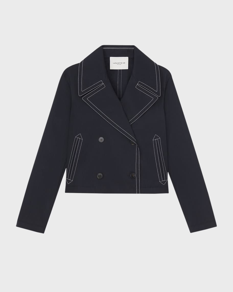 Lafayette 148 New York DoubleBreasted Topstitch Jacket Neiman Marcus