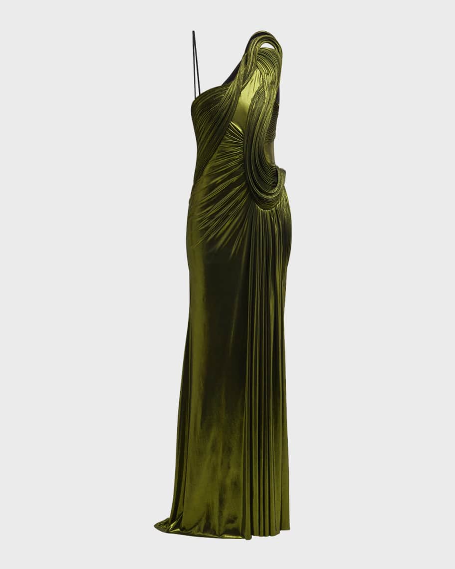 Gaurav Gupta Sculpted Wave One Shoulder Gown Neiman Marcus