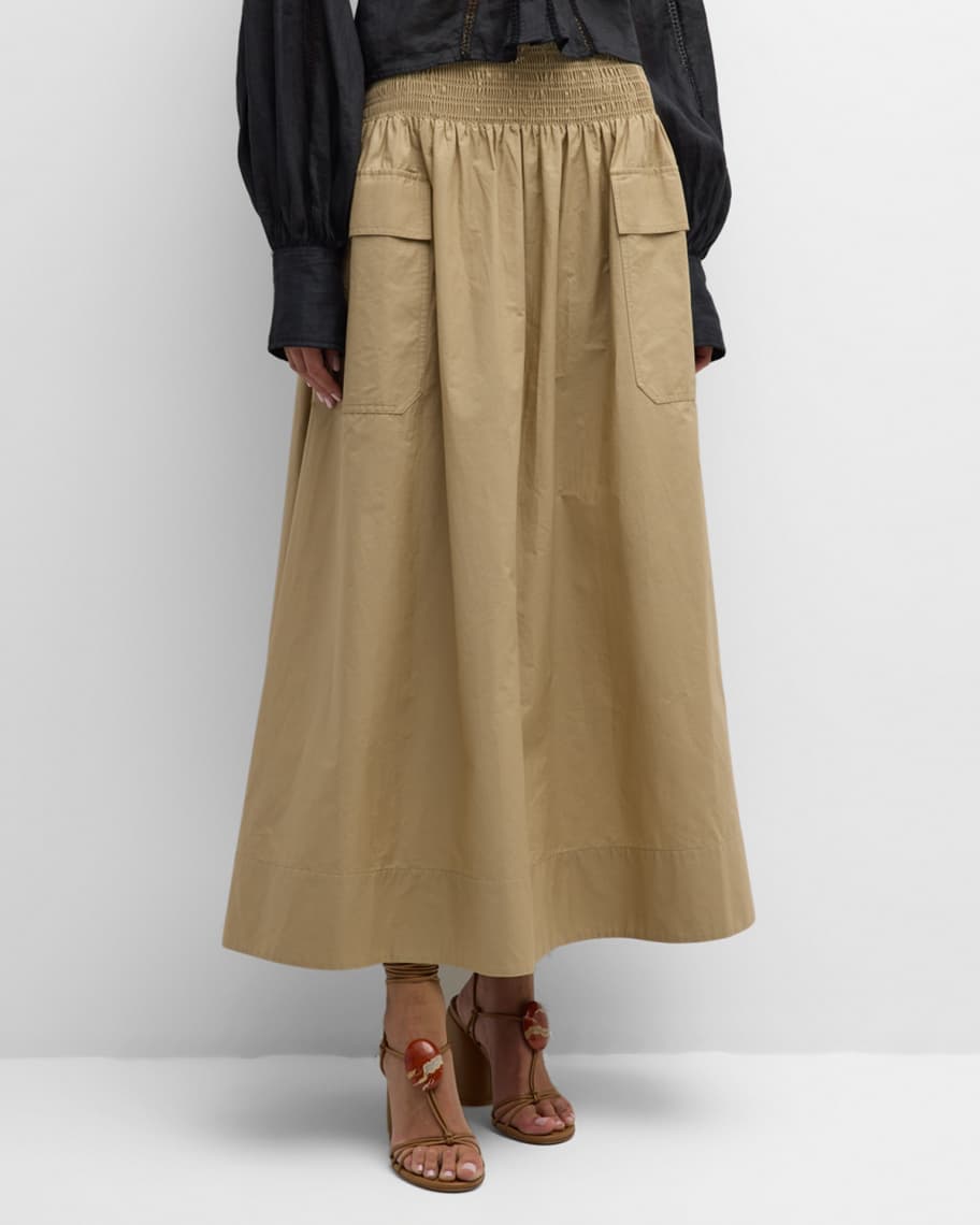 Image 2 of 6: Pelambre Smocked Waistband Maxi Skirt