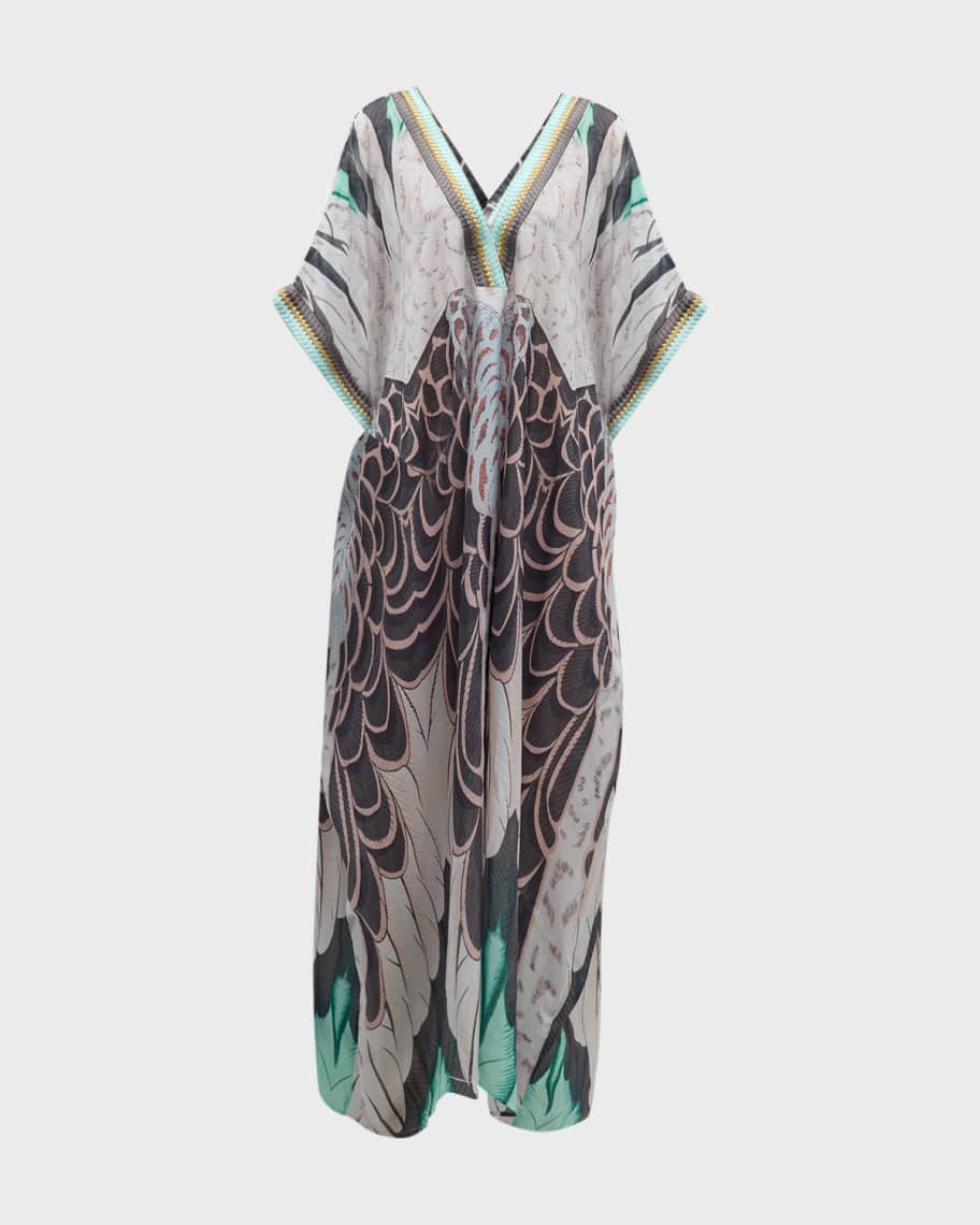 Image 2 of 6: Balla Printed V-Neck Silk Dress