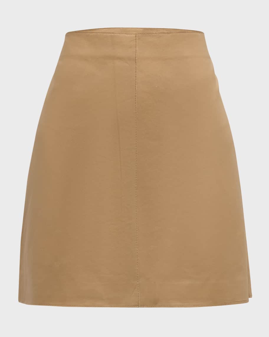 Image 2 of 6: Coras Leather A-Line Mini Skirt