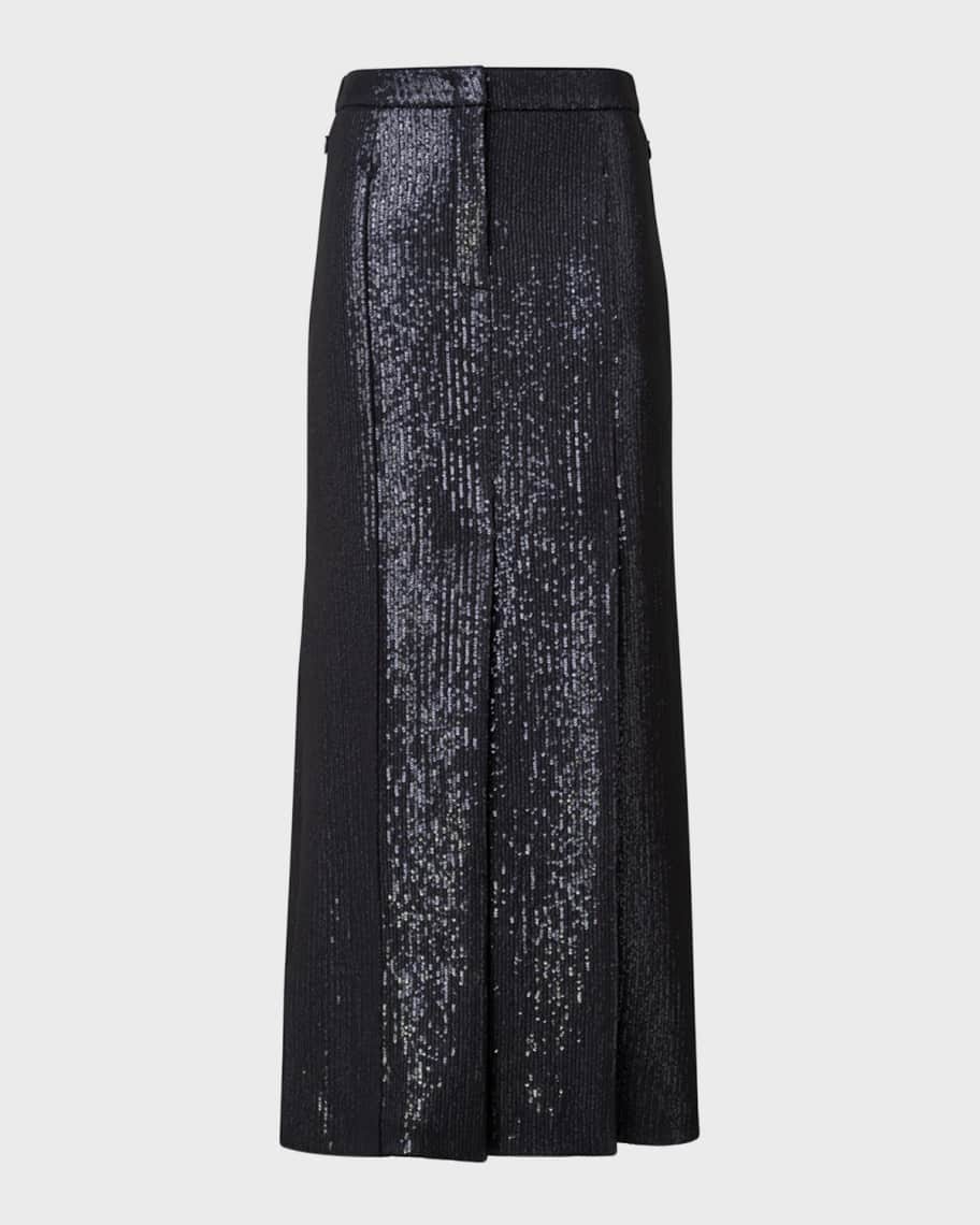 Akris Silk Chiffon Sequin Maxi Skirt | Neiman Marcus