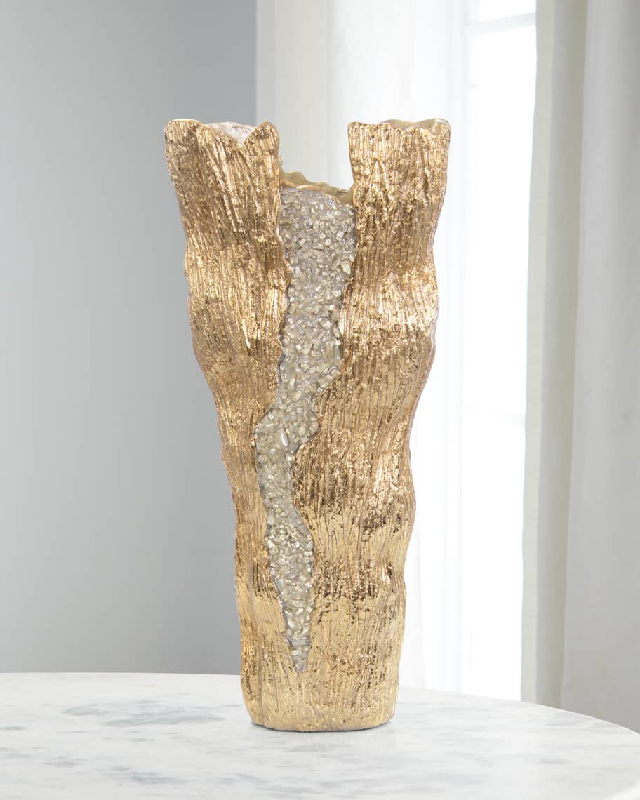 John-Richard Collection Large Cascade Vase, Nickel