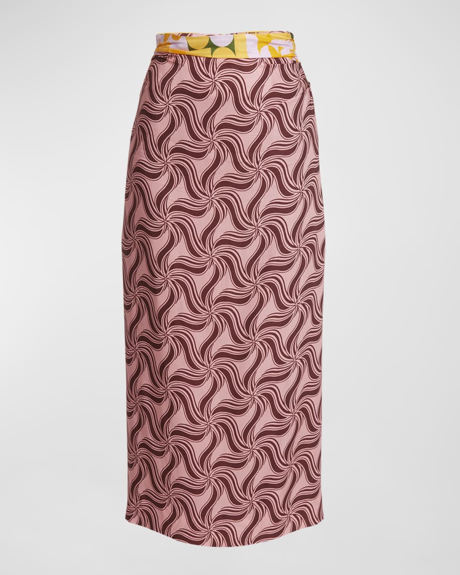 Dries Van Noten Stan Abstract Printed Maxi Skirt | Neiman Marcus