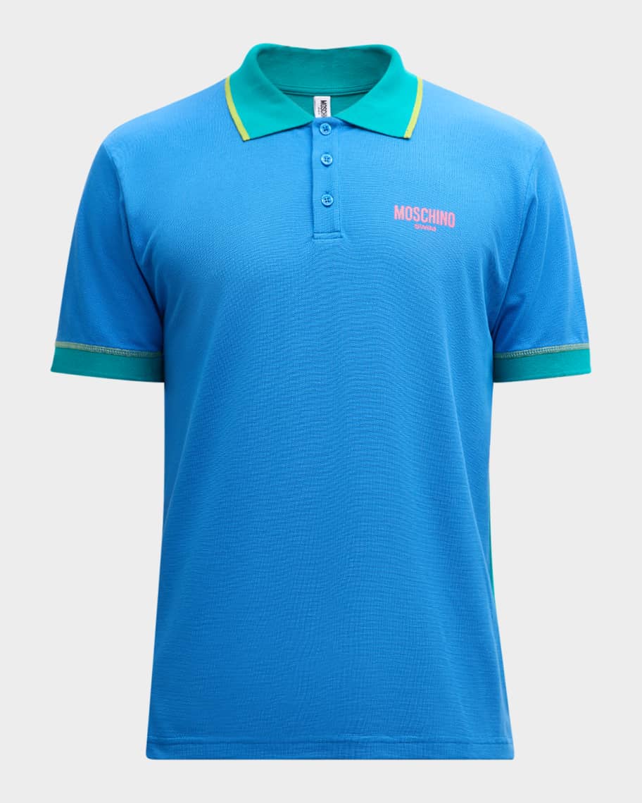 Moschino Men's Tipped Colorblock Polo Shirt | Neiman Marcus