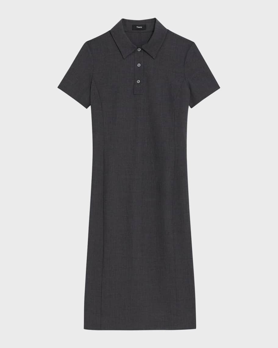 Image 1 of 4: Wool Suiting Slim Polo Dress