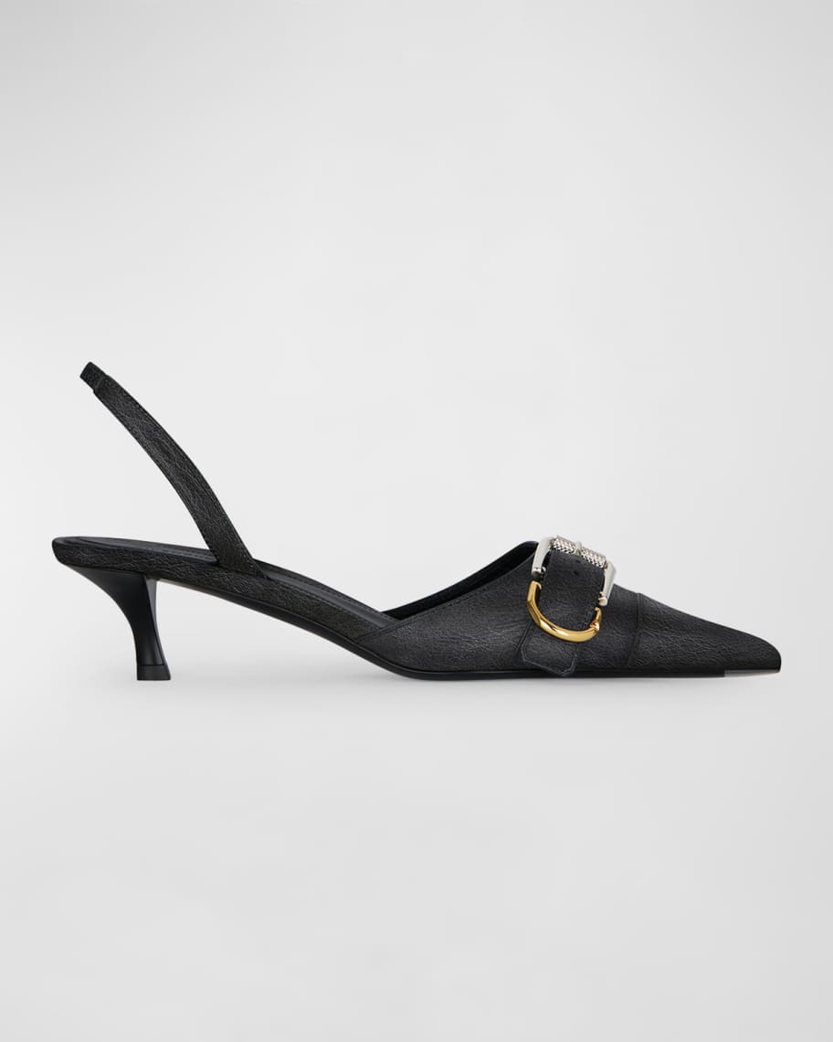 サンダル・ミュール GIVENCHY FW24 Black leather Voyou pumps (BE403LE29R 001) GIVENCHY FW24 Black leather Voyou pumps (BE403LE29R 001