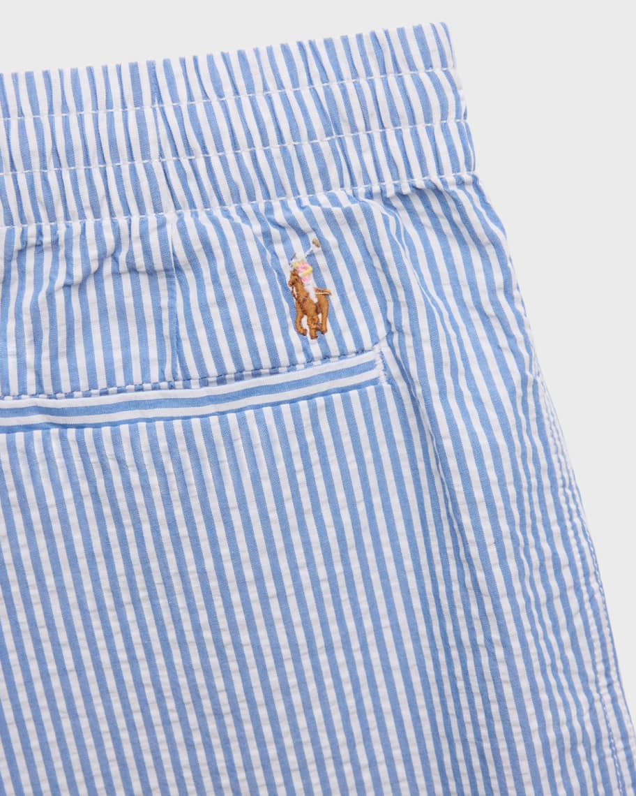 Image 3 of 3: Girl's Polo Prepster Cotton Seersucker Pants, Size 7-16