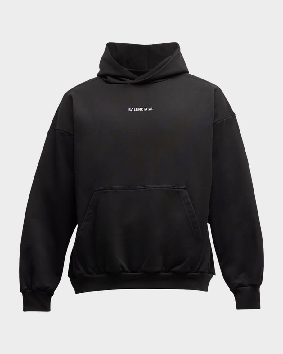 Balenciaga Men's Medium-Fit Logo Hoodie | Neiman Marcus