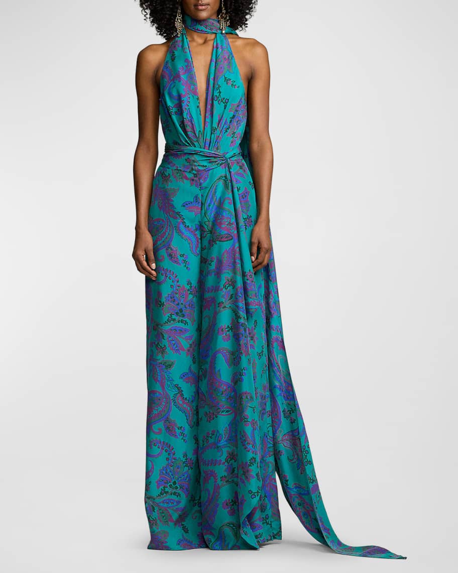 Image 2 of 5: Jarvis Paisley Silk Habotai Top