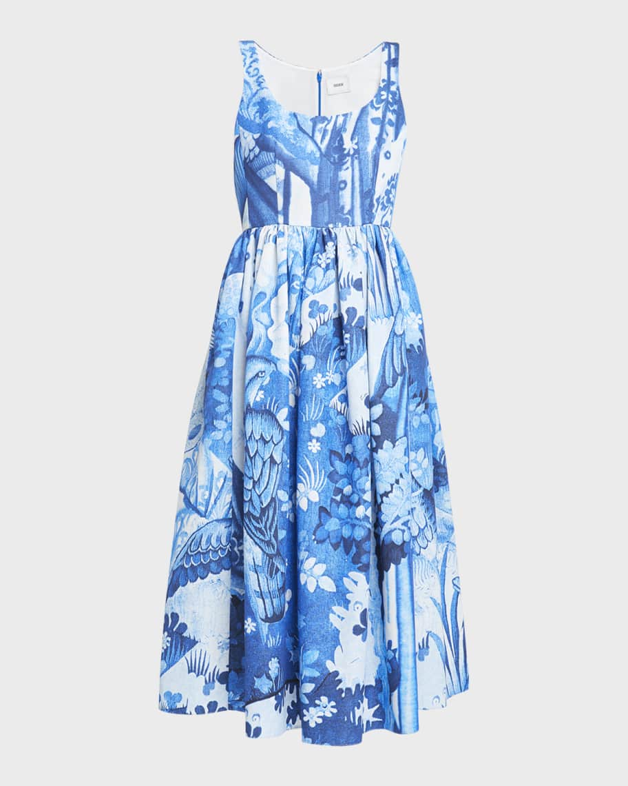 Erdem Sleeveless Fit-&-Flare Midi Dress | Neiman Marcus