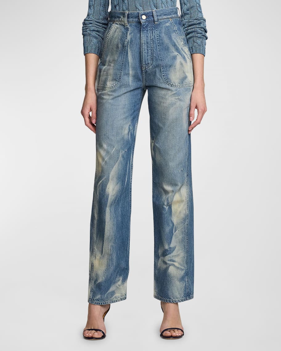 Image 2 of 5: Driss Wide-Leg Denim Jeans