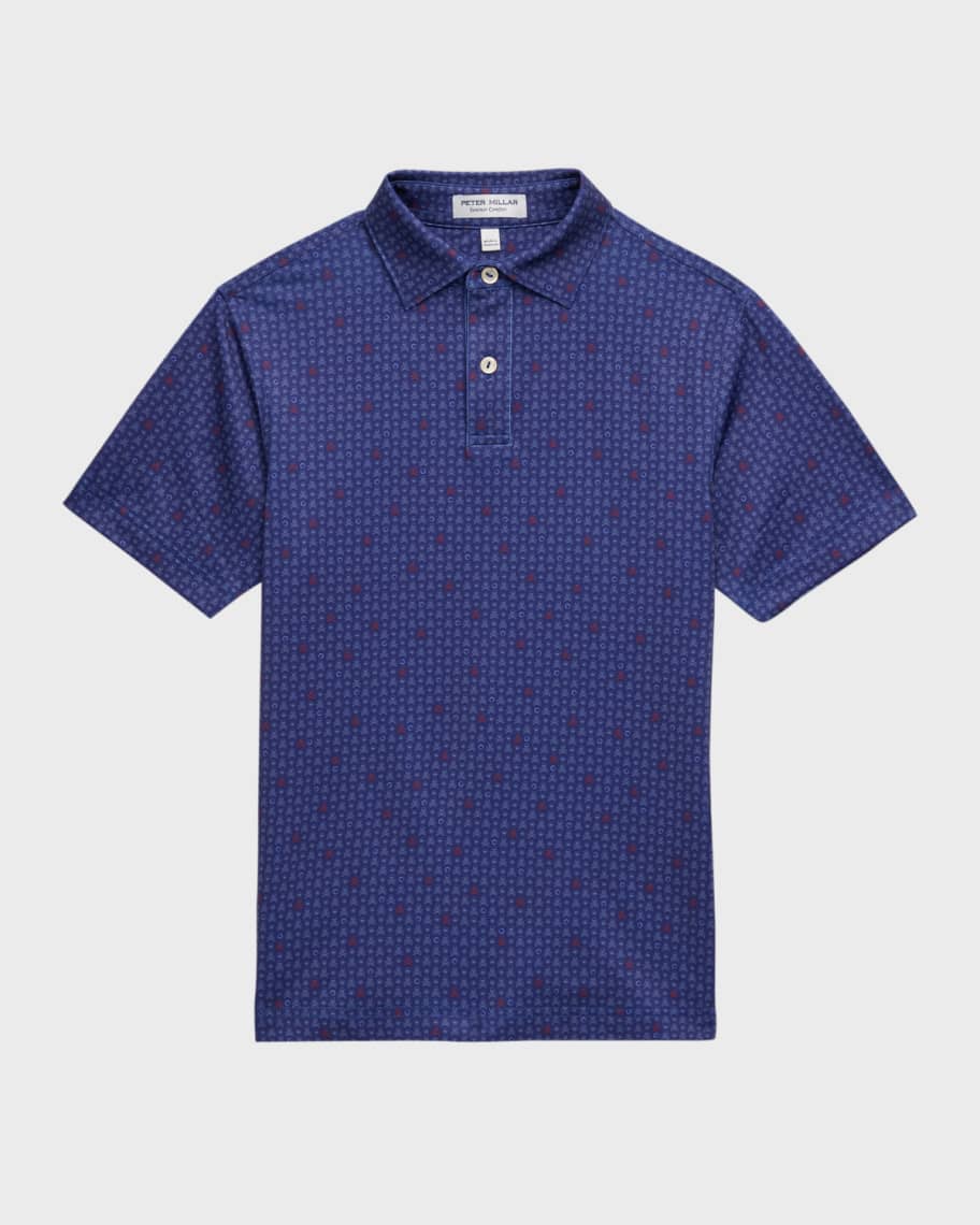 Peter Millar Skull in One Performance Jersey Short Sleeve Polo Shirt Size XS XL Neiman Marcus