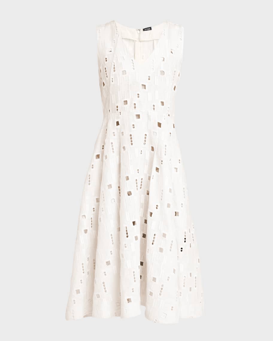 Image 2 of 6: V-Neck Sengale Lace Sleeveless Dress