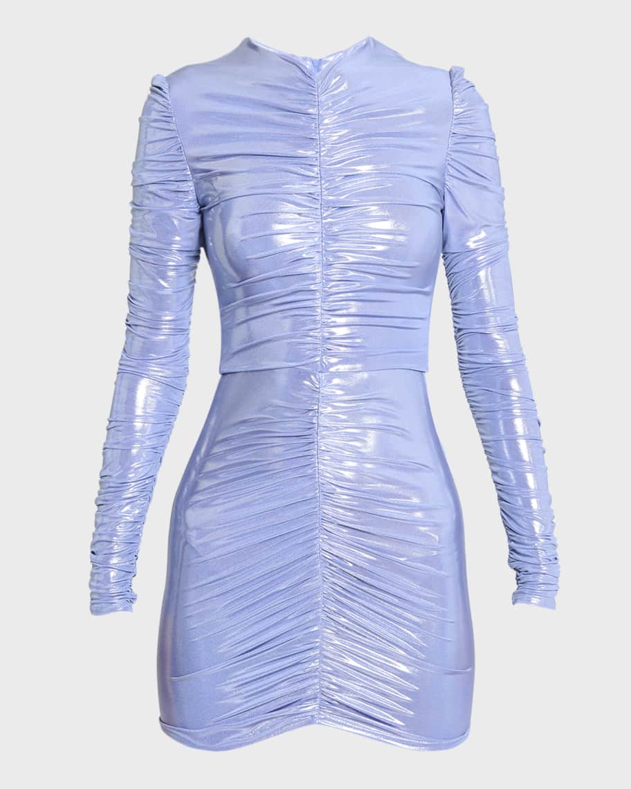 metallic leather dress Lamarque Lozana | Reversible Leather Dress - BLACK/SILVER