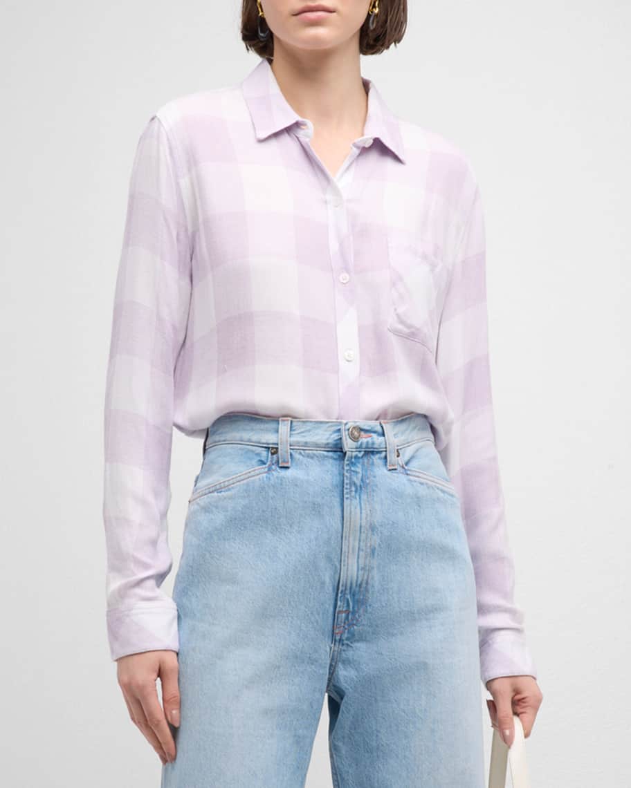 Image 1 of 6: Hunter Gingham Button-Front Shirt