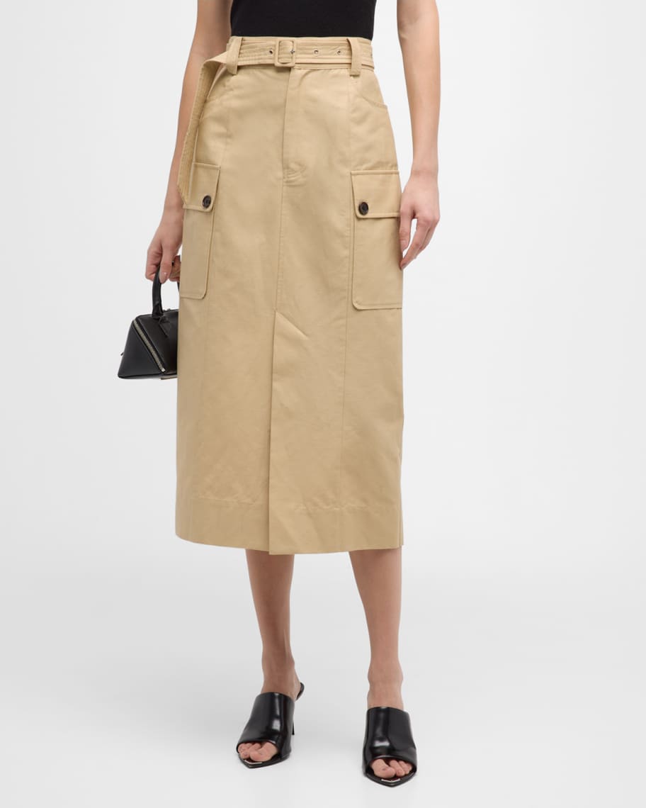 Image 2 of 6: Cyrus Belted Cargo Midi Skirt