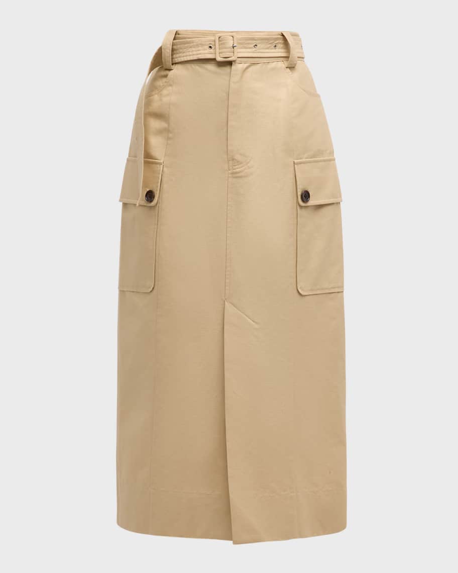 Image 1 of 6: Cyrus Belted Cargo Midi Skirt