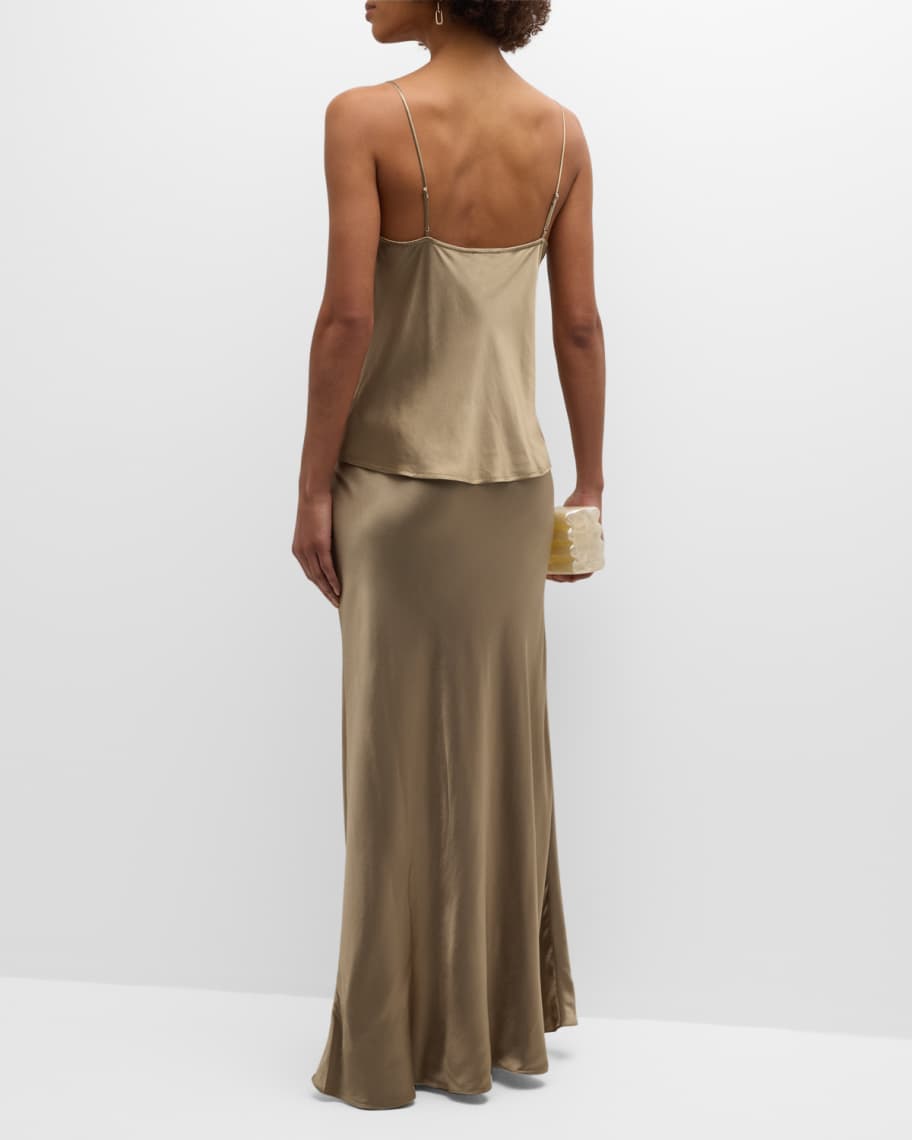 Image 3 of 6: Romina Satin Maxi Skirt
