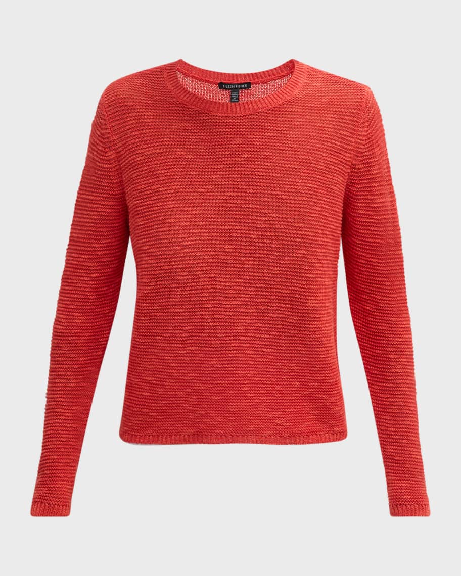 Image 2 of 6: Slubby Crewneck Linen-Cotton Sweater