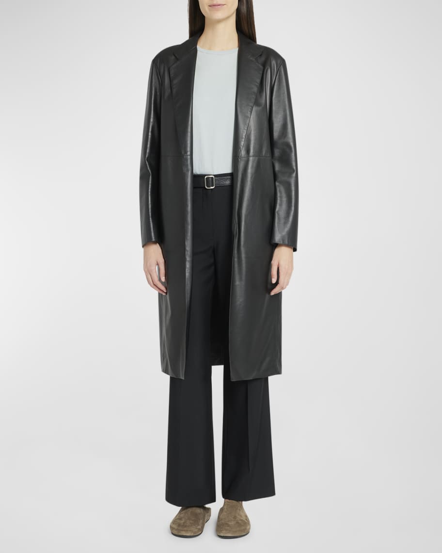 THE ROW Babil Open-Front Leather Coat | Neiman Marcus