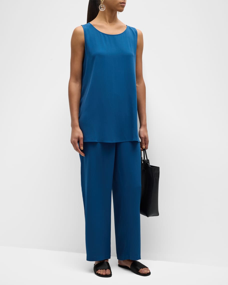 Image 2 of 6: Petite Scoop-Neck Georgette Crepe Tank