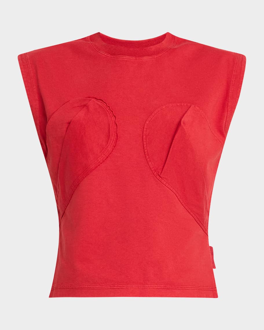 Marc Jacobs Seamed Up Bustier Cap-Sleeve T-Shirt | Neiman Marcus