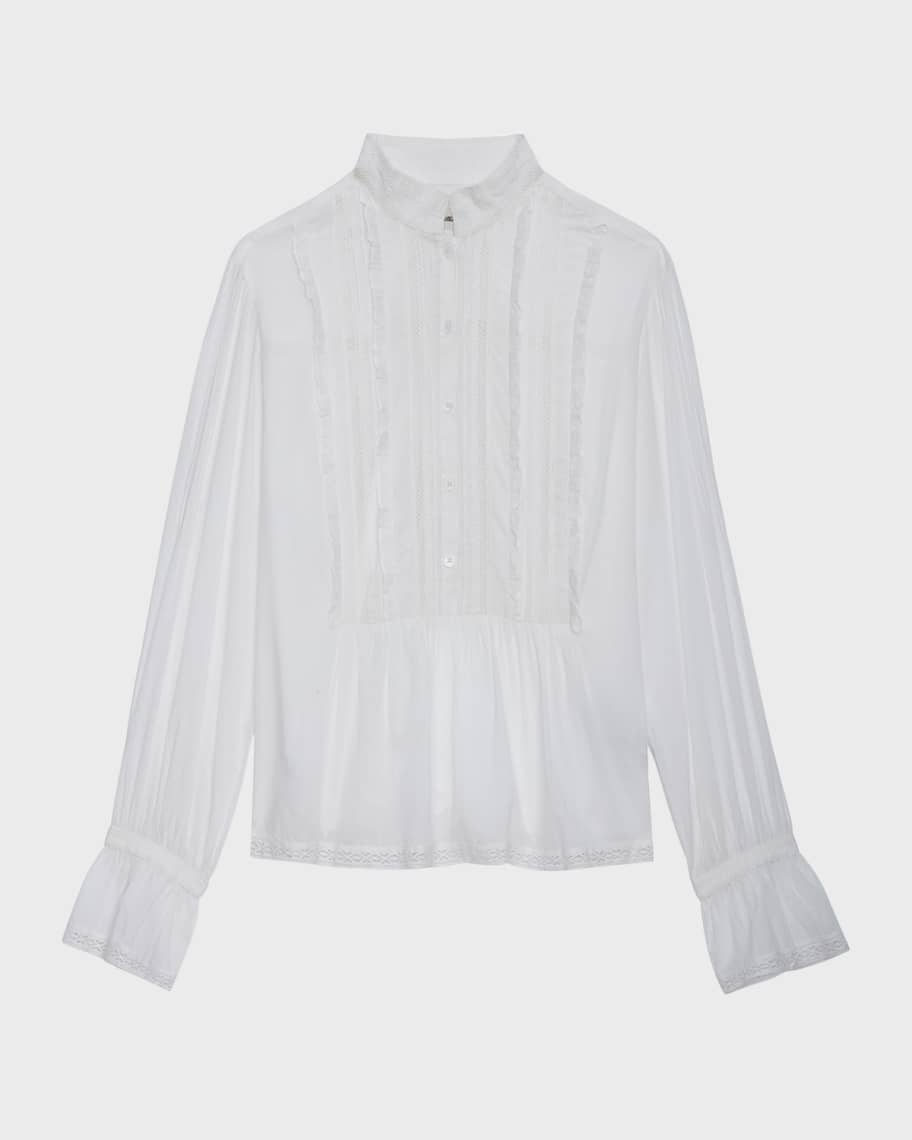 Zadig & Voltaire Tricia Embroidered Cotton Blouse | Neiman