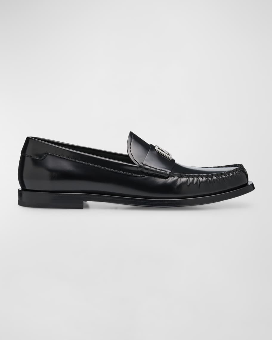 ウ*ん様 D&G 革靴 Dolce&Gabbana Men's DG Brushed Calfskin Penny Loafers