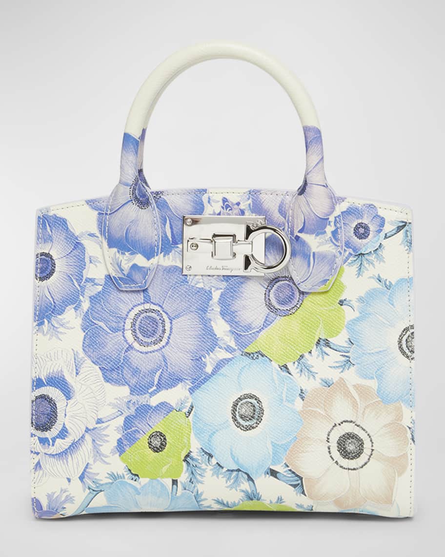 Ferragamo The Studio Windflowers-Print Top-Handle Bag