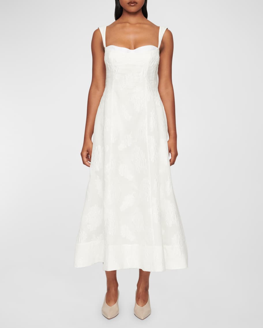 CLEA Emilia Jacquard Midi Dress Neiman Marcus
