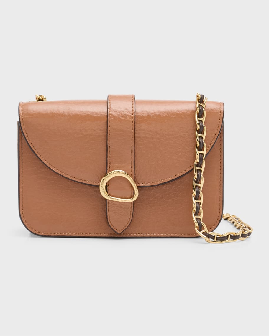 Image 1 of 6: Esme Small Flap Chain Crossbody Bag