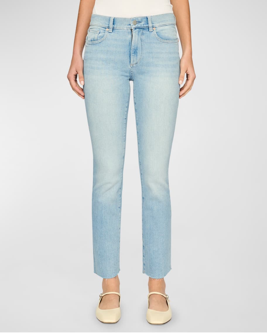 Mara Straight Mid Rise Instasculpt Ankle Blue Current - DL1961