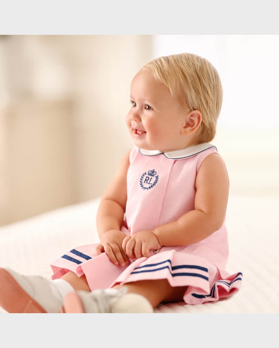 Image 3 of 5: Girl's Pique Tennis Dress, Size 9M-24M