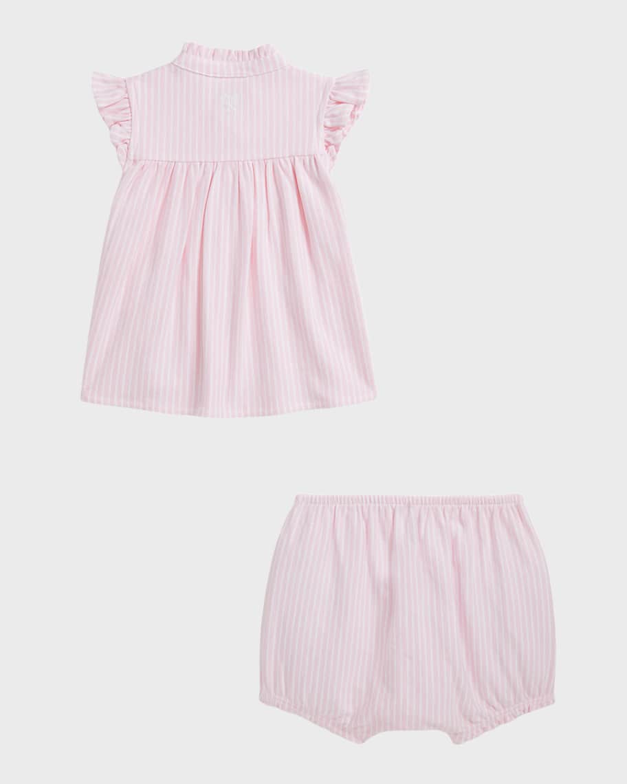 Image 2 of 4: Girl's Tennis Cotton Mesh Top and Shorts Set, Size 3M-24M