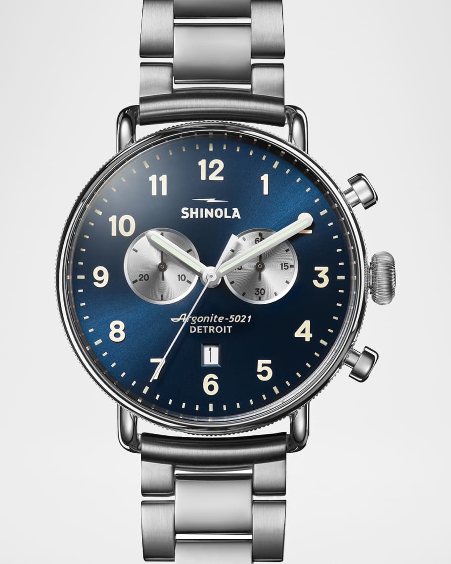 Shinola Canfield Chrono Bracelet Watch, 43mm Neiman Marcus