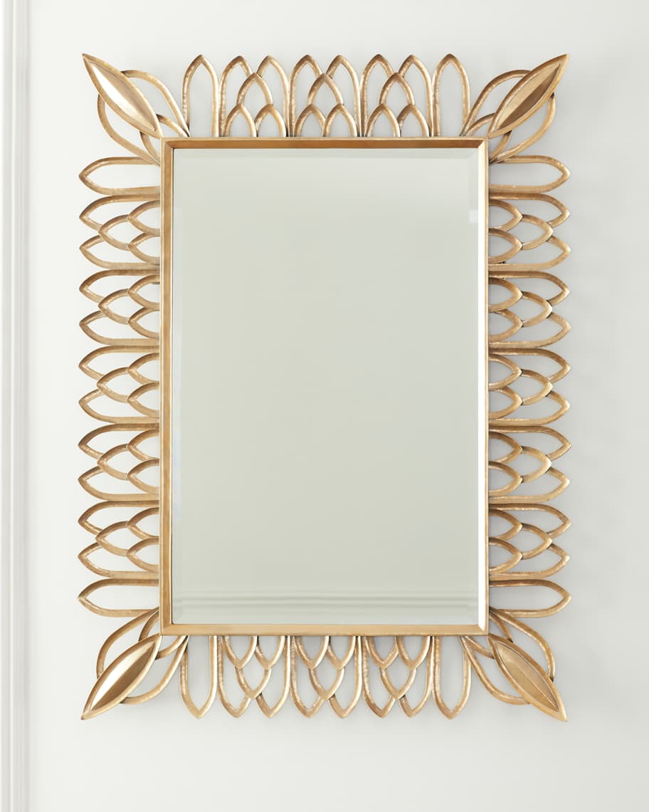 Antiqued Brass Rectangle Mirror 