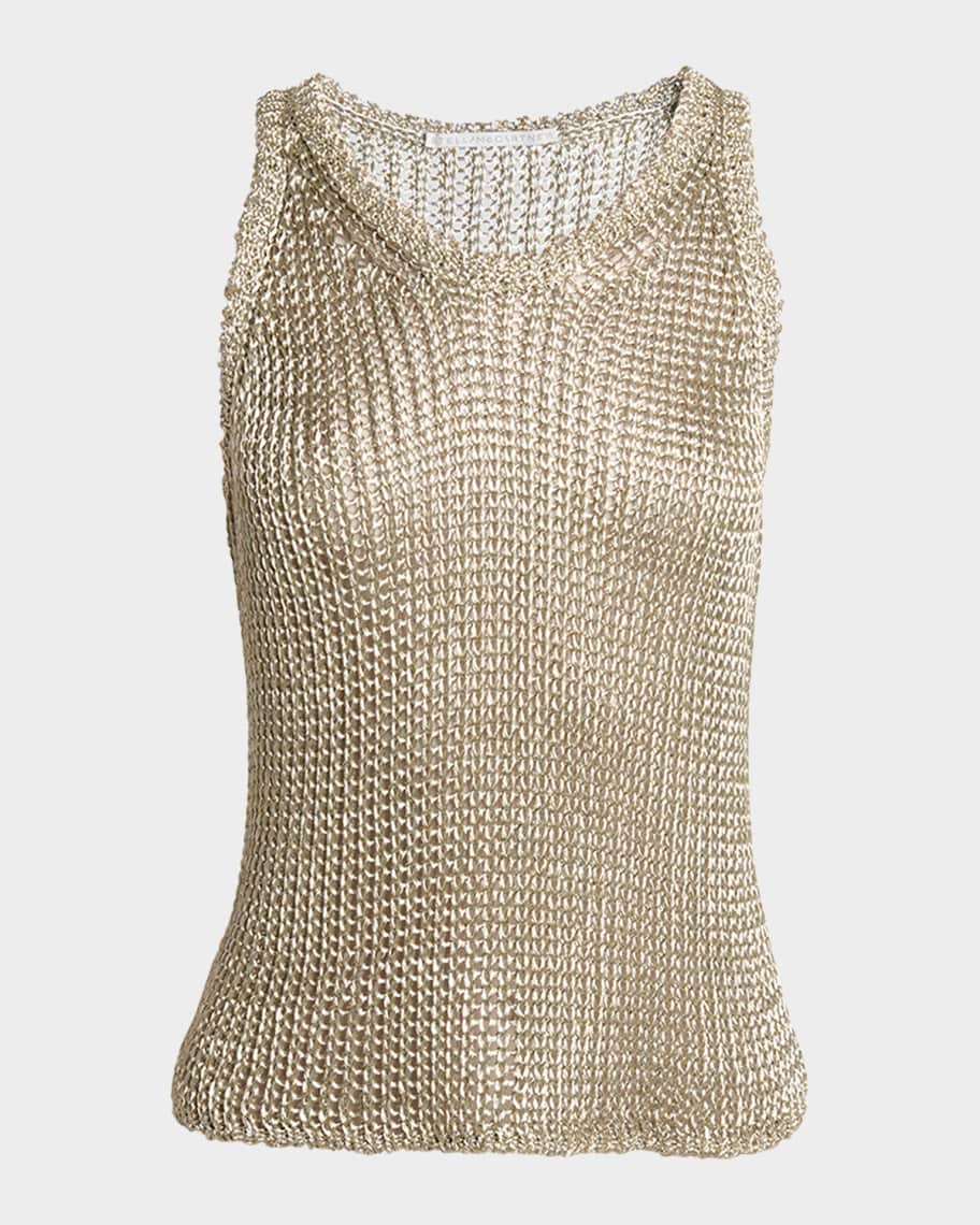 Stella McCartney - □STELLA McCARTNEY□ fringe tank top Stella McCartney chain-straps Tank Top | White | FARFETCH