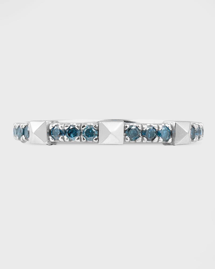 Stevie Wren 14k Blue Diamond and Pyramid Stackable Ring | Neiman Marcus