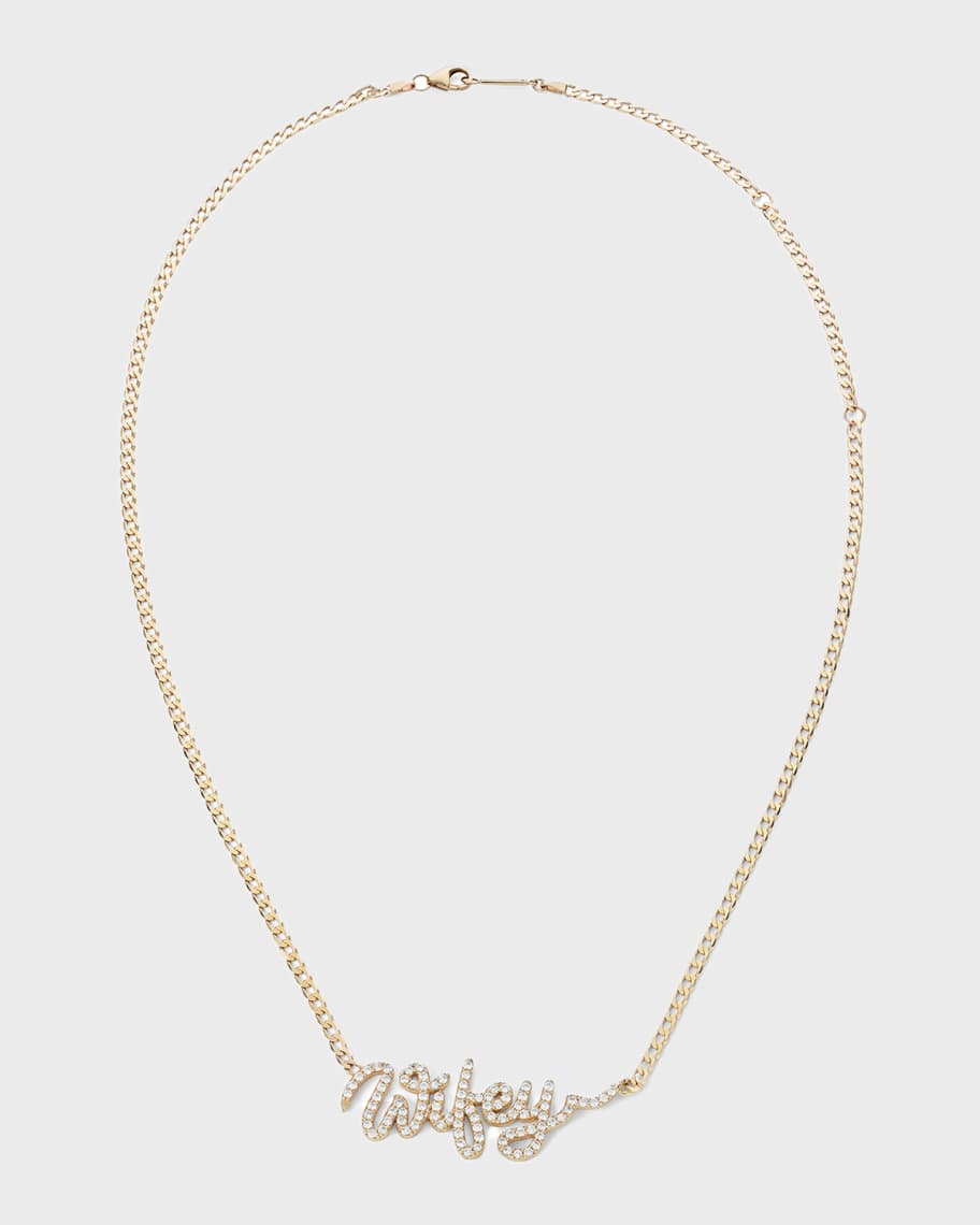 LANA 14k Yellow Gold Wifey Necklace with Diamonds | Neiman Marcus