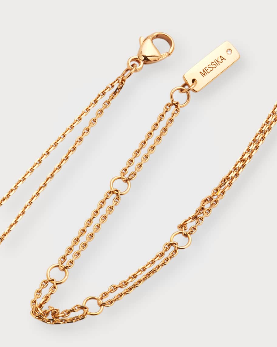 Image 3 of 5: Move 18K Rose Gold 3-Diamond Pendant Necklace