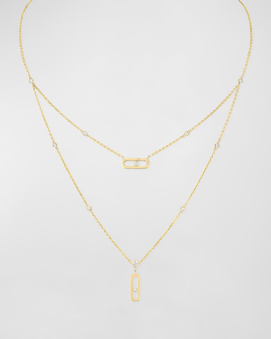 Move Uno 18K Yellow Gold 2-Row Diamond Necklace