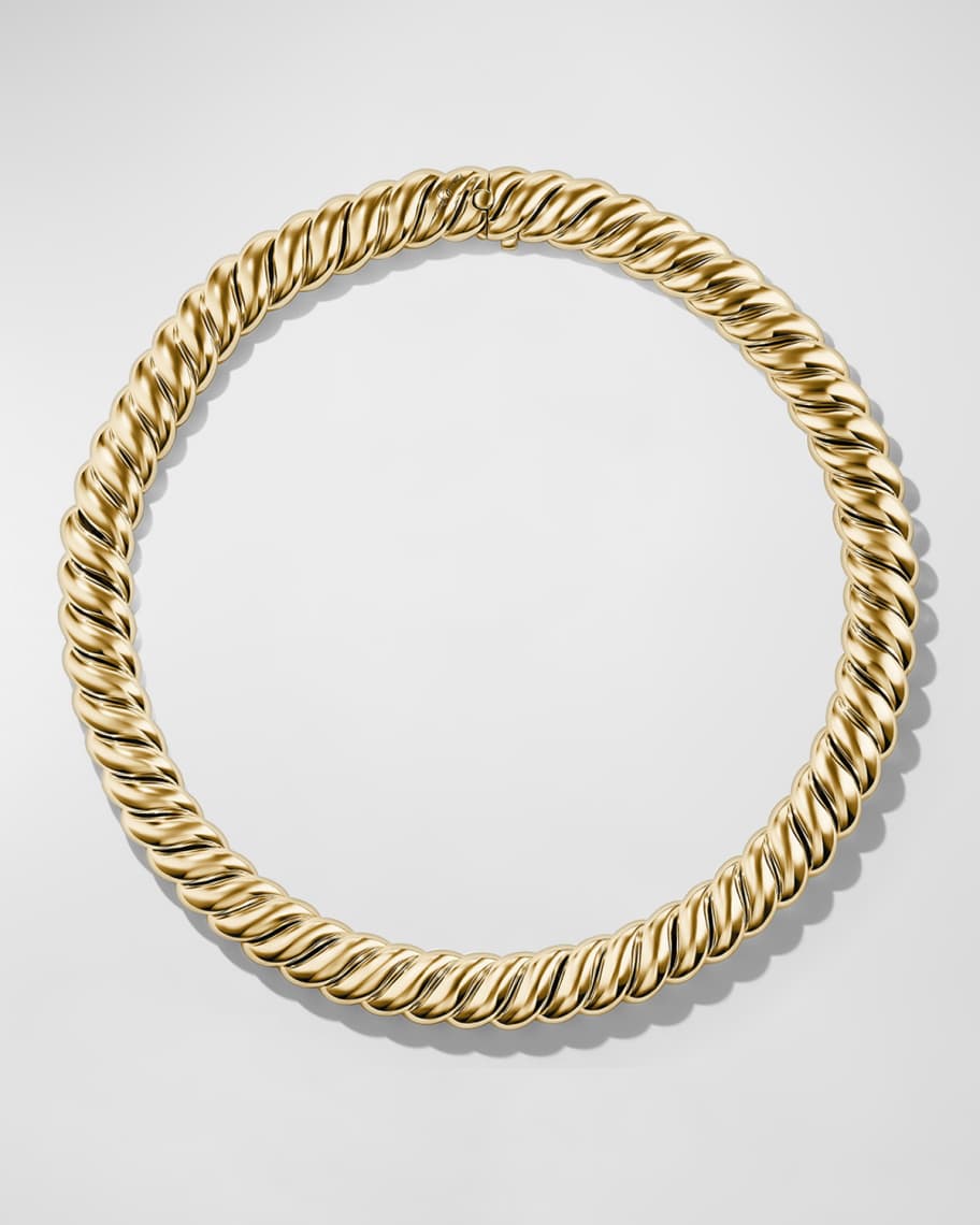 David Yurman Sculpted Cable Necklace in 18K Gold, 14mm, 18"L