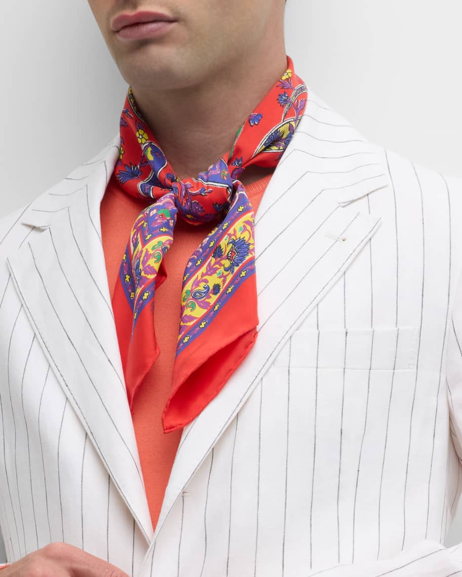 Ralph Lauren Purple Label Men's Amura Paisley Silk Scarf