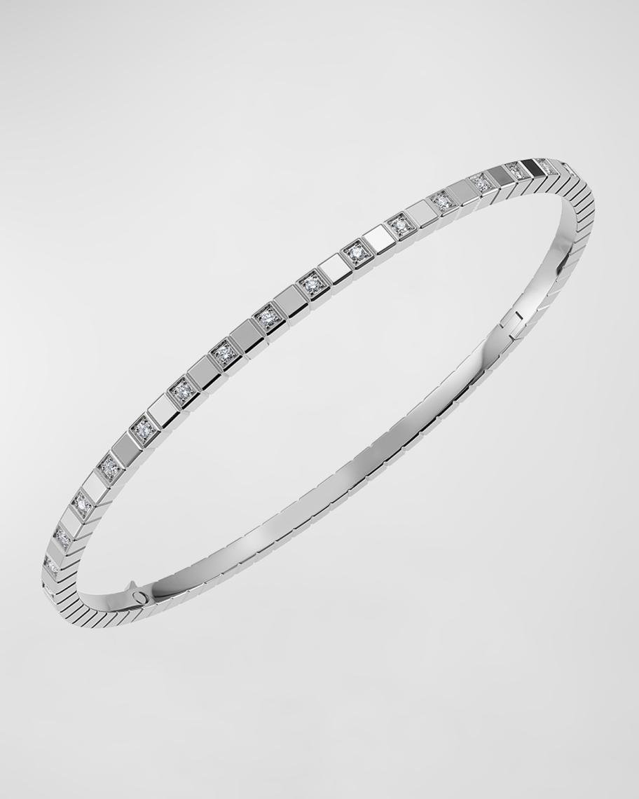 Chopard Ice Cube 18K White Gold Semi-Diamond Bangle Bracelet, Size ...