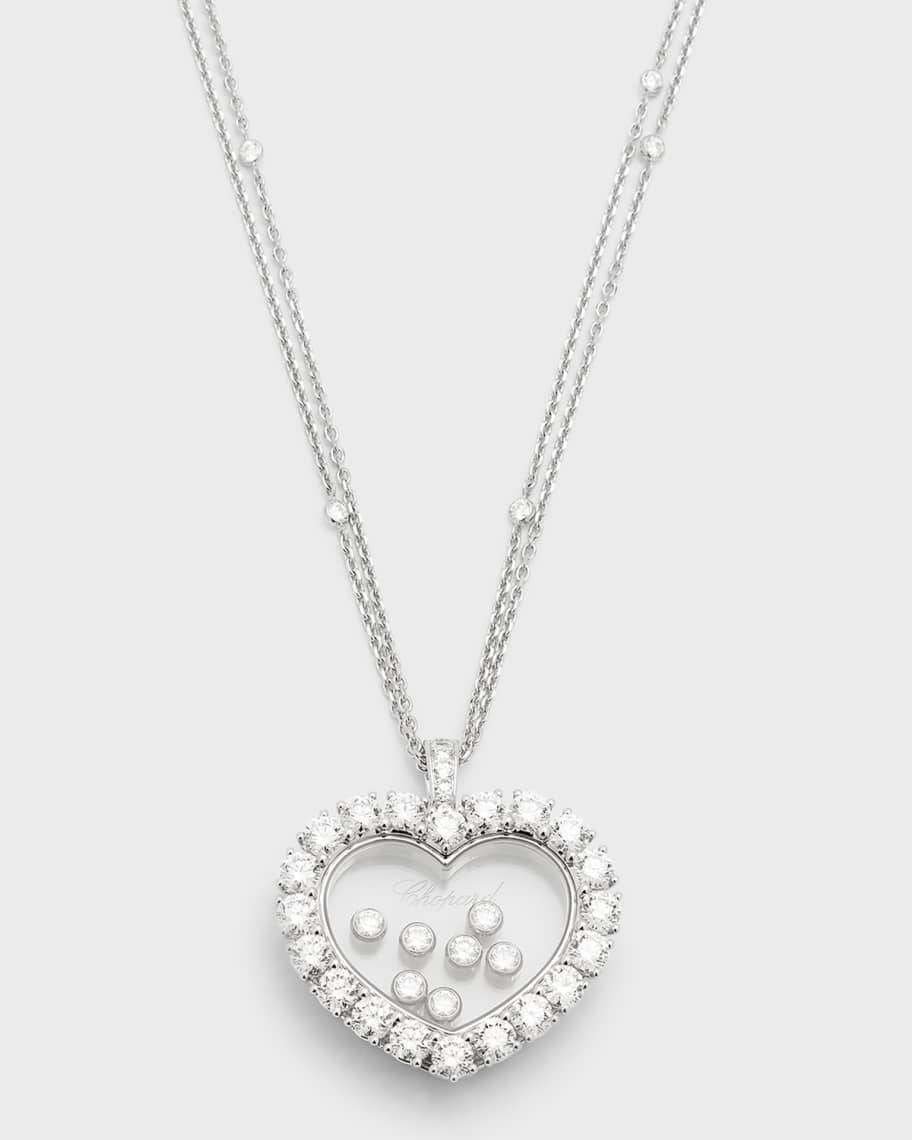 Chopard Happy Diamonds 18K White Gold Heart Pendant Necklace
