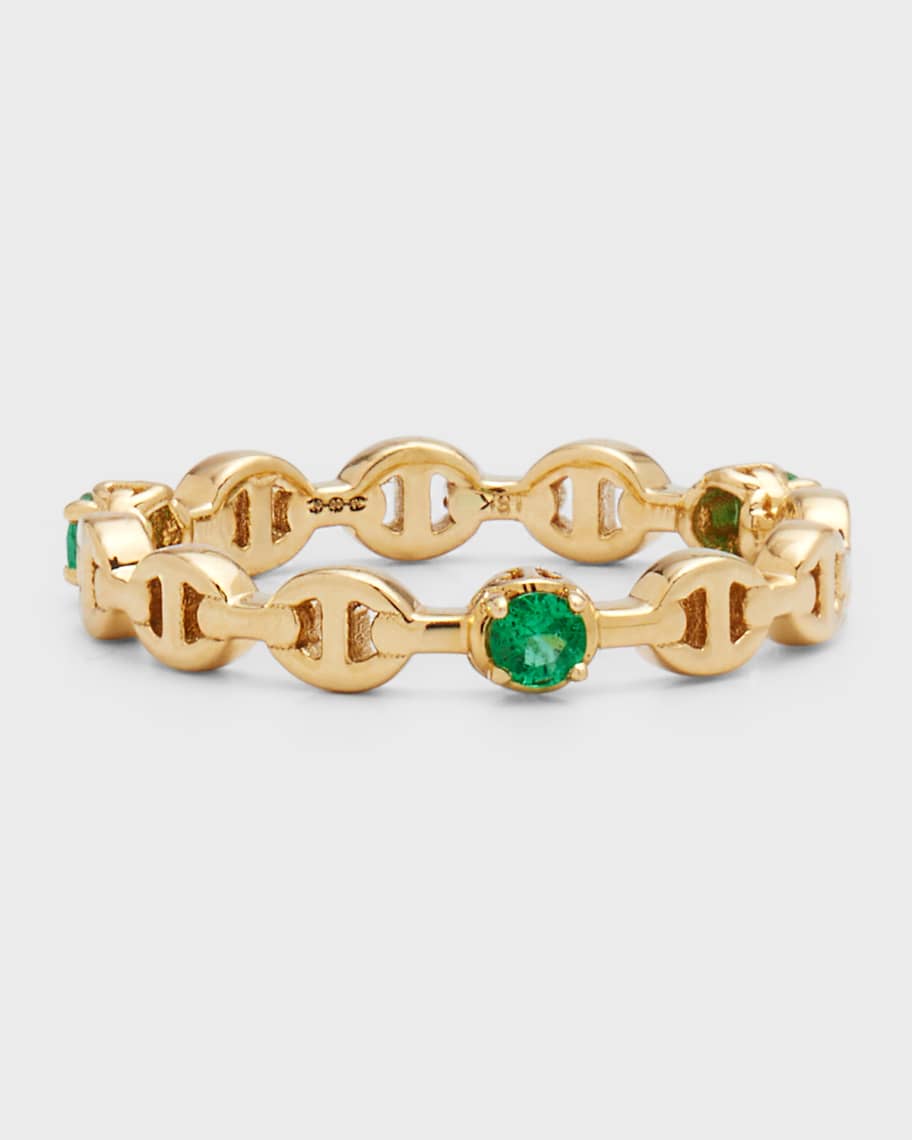 Hoorsenbuhs 18K Gold Emerald Micro Tri-Link II Ring | Neiman Marcus