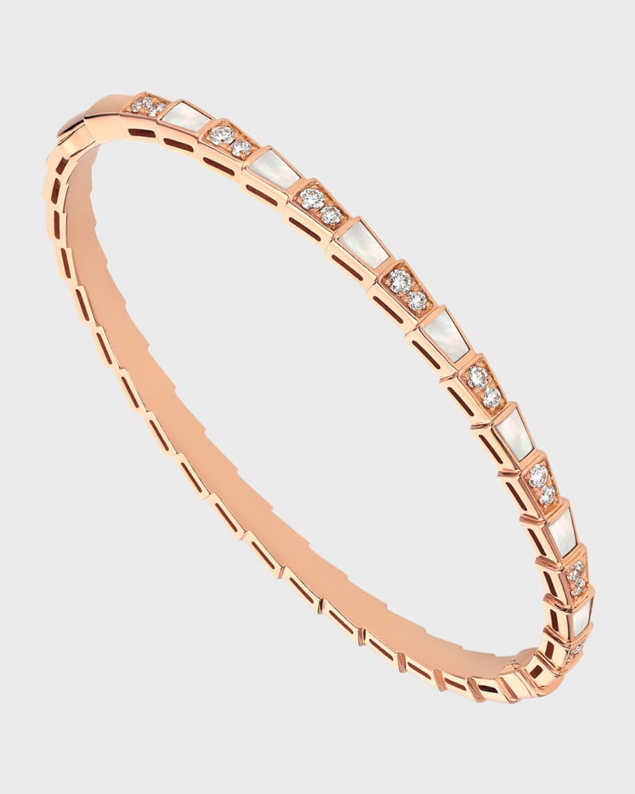 BVLGARI Serpenti Viper 18K Rose Gold Diamond Mother-of-Pearl