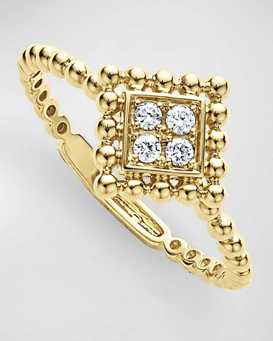 LAGOS 18K Covet Diamond Small Pave Center Stack Ring, Size 7 | Neiman ...