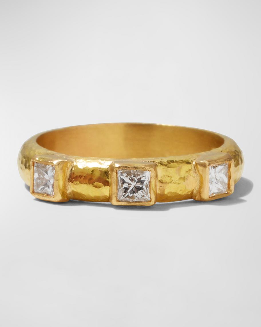 Elizabeth Locke 19K Gold Square Diamond Stack Ring, Size 6.5 | Neiman ...